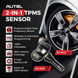 Autel TPS218 MX-Sensor 315 & 433MHz 2 in 1 Universal Tire Pressure Sensor Reader, Monitoring System Sensor for 99% Main Vehicles SAE Standard J1205/J1206/J2657