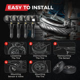 Autel TPS218 MX-Sensor 315 & 433MHz 2 in 1 Universal Tire Pressure Sensor Reader, Monitoring System Sensor for 99% Main Vehicles SAE Standard J1205/J1206/J2657