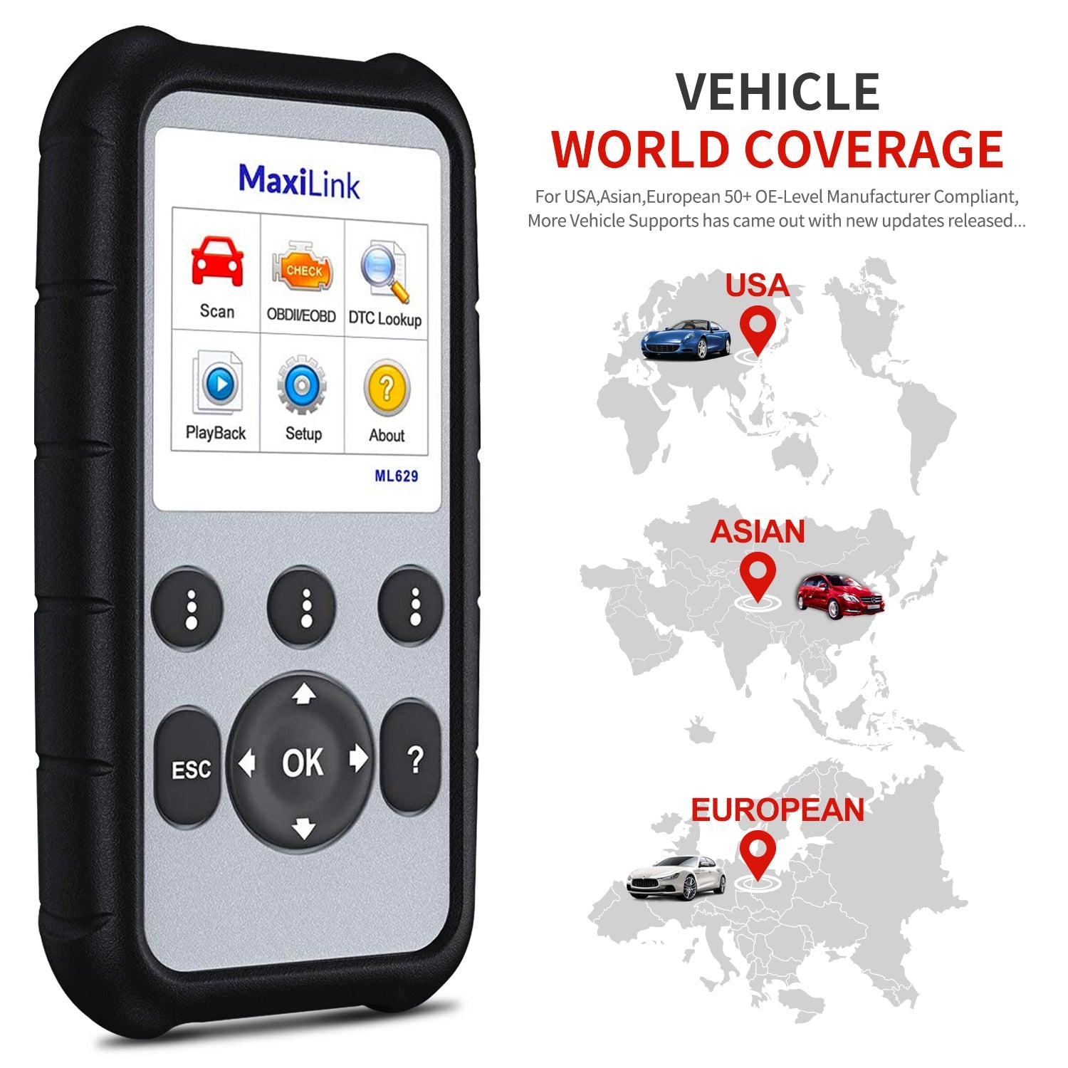 Autel MaxiLink ML629 OBD2 Diagnosegerät, 2026 Neuestes Modell, Aktualisiert von AL619, ML619, Auto Codeleser, Motor Prüfen, ABS, SRS Getriebe, Diagnose Scan Tool mit Automatischer Fahrgestellnummer Autel MaxiLink ML629 OBD2 Diagnosegerät, 2026 Neuestes Modell, Aktualisiert von AL619, ML619, Auto Codeleser, Motor Prüfen, ABS, SRS Getriebe, Diagnose Scan Tool mit Automatischer Fahrgestellnummer