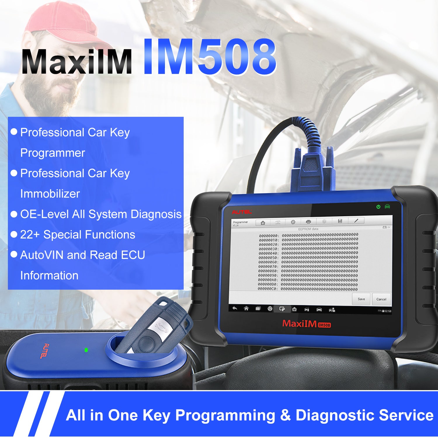 Autel MaxiM IM508 Ultraportable Key Fob Programmer IMMO Tablet Diagnosis Tool combo with XP200