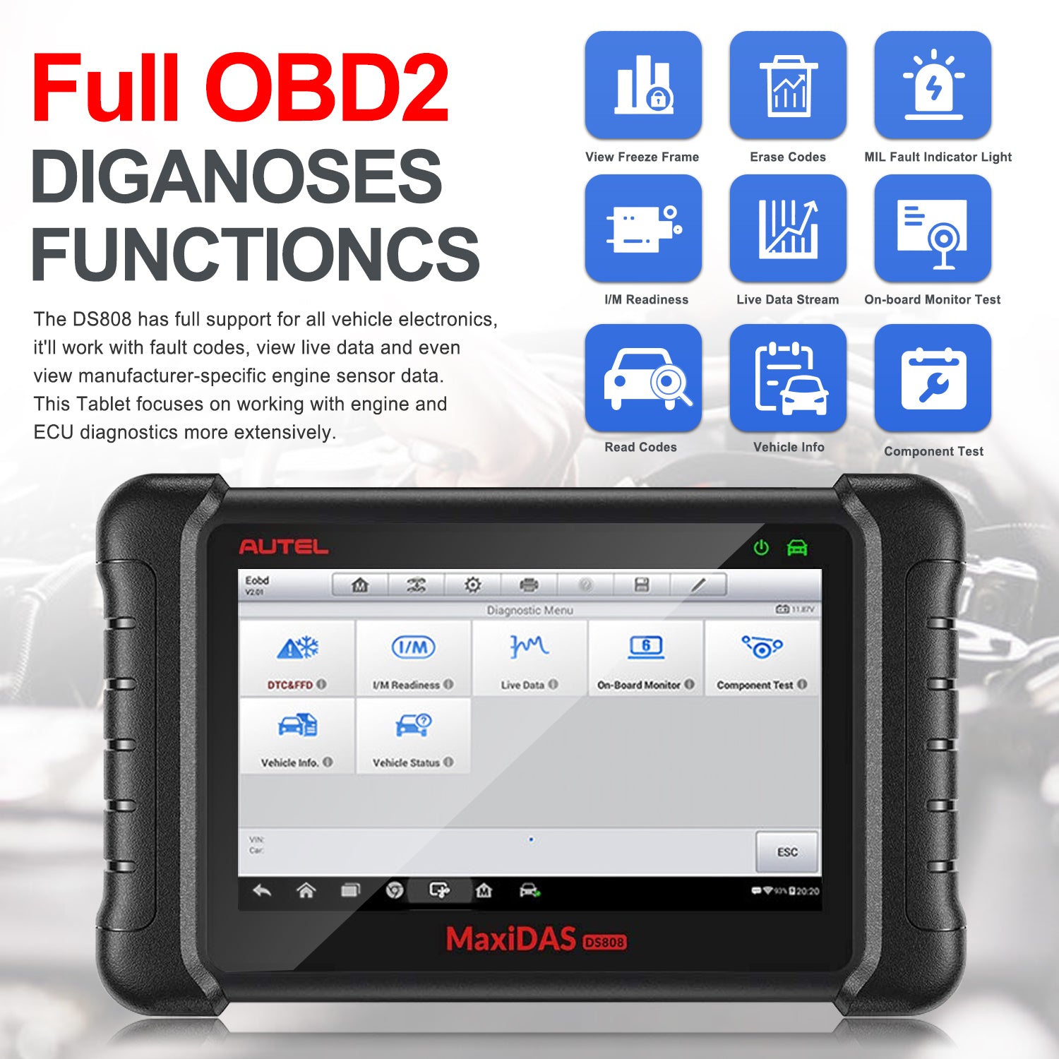 Autel Maxipro MP808s Kit Bi-Directional Automotive Diagnostic Scan