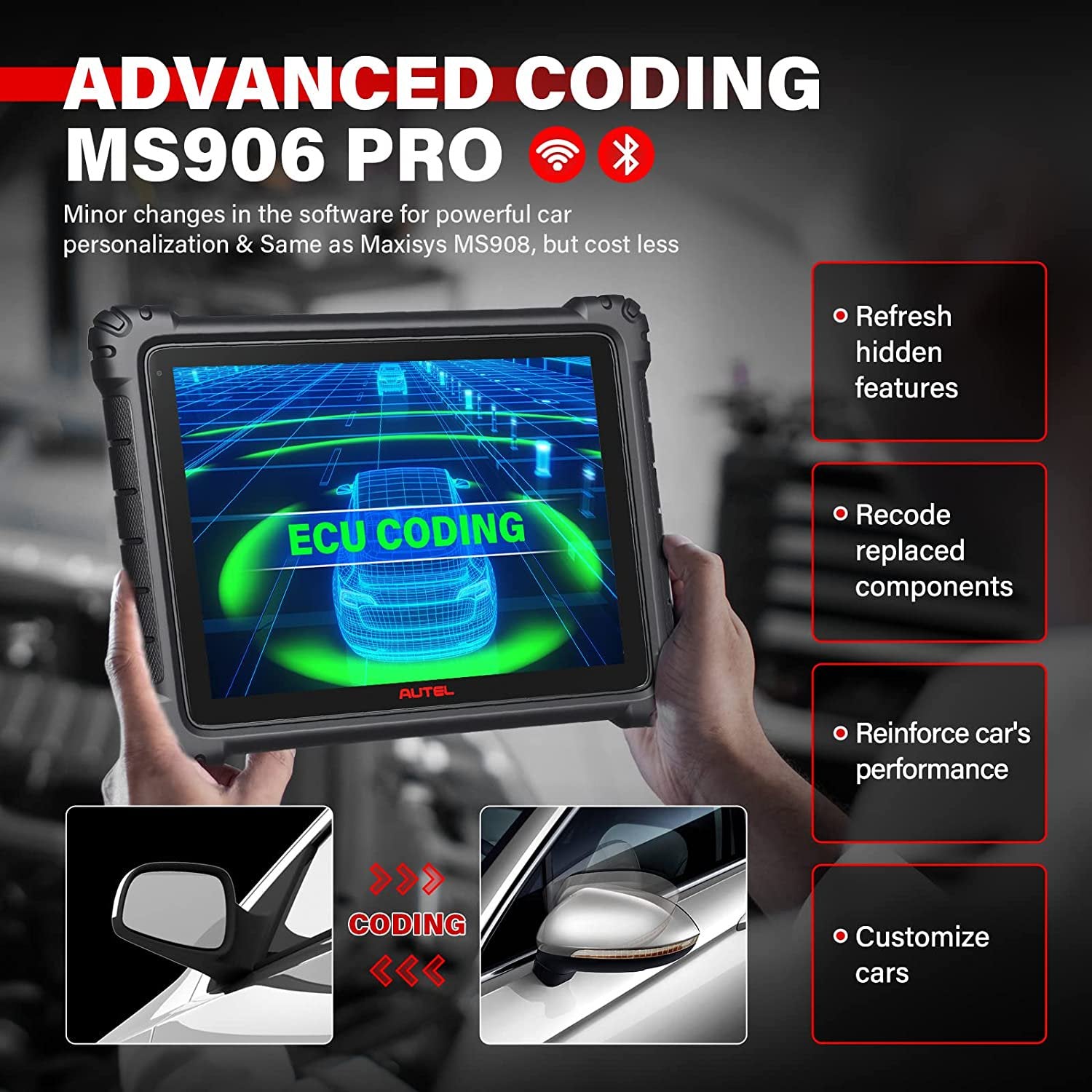 Autel Maxisys MS906 Pro Car Diagnostic Scan Tool with Advanced ECU Cod –
