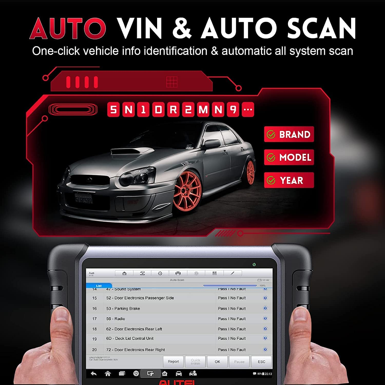 Autel Scanner MaxiCOM MK808Z-BT(Same As MK808BT Pro), 28+ Services, Al ...
