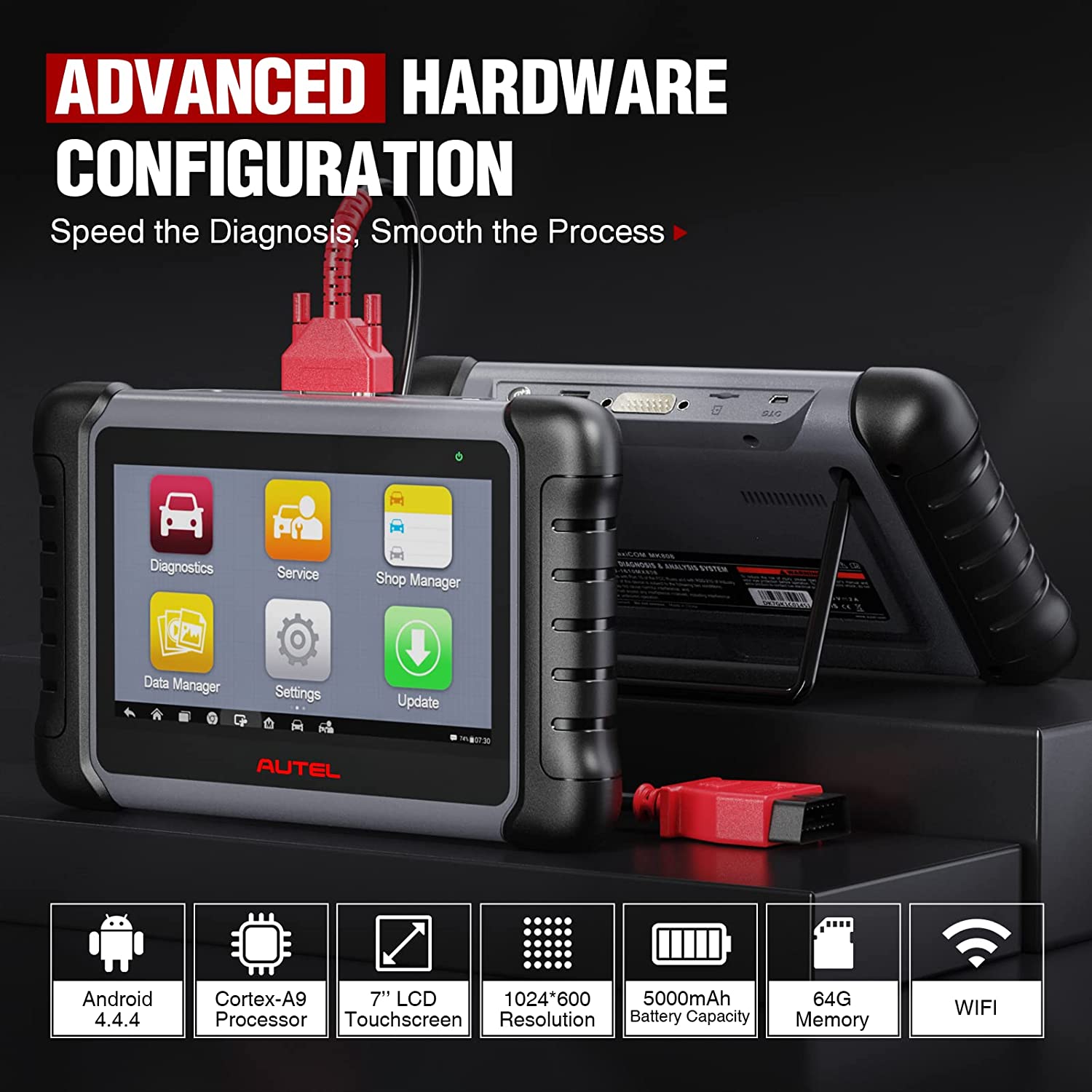 Original Autel MaxiCOM MK808Z OBD2 Diagnostic Scan Tool with All System and Service Functions (MD802+MaxiCheck Pro)