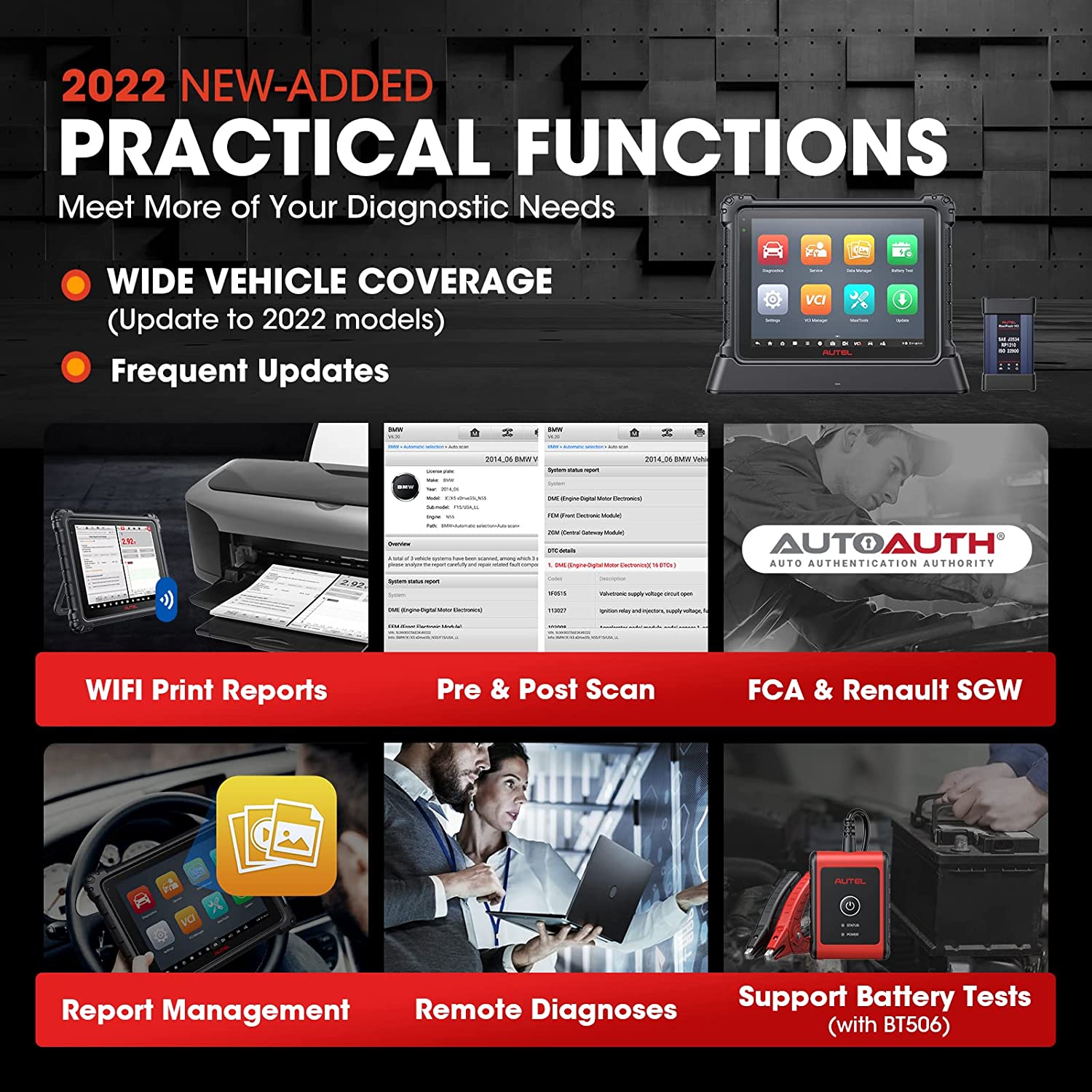 Autel Scanner MaxiCOM Ultra Lite Programming & Coding Intelligent Dignostic Scan Tool Tablet with 40+ Services