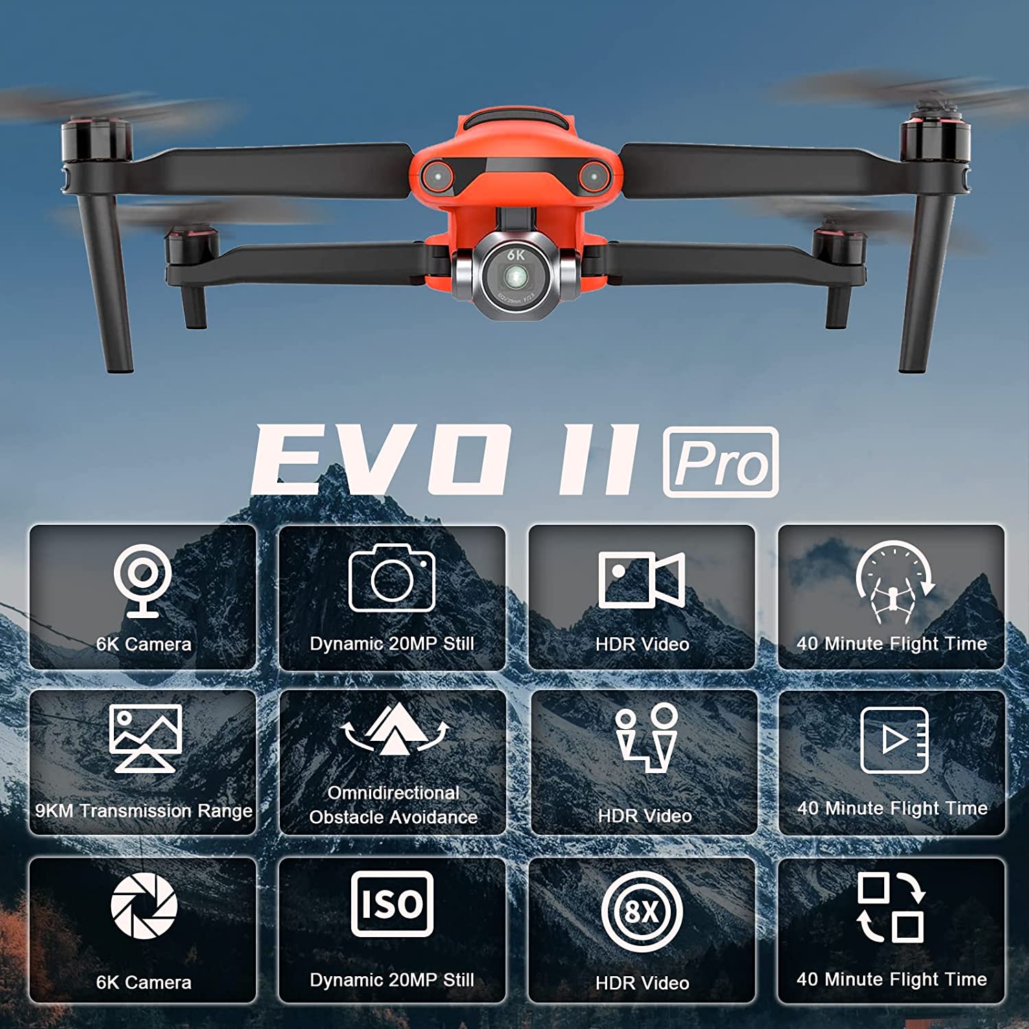 Autel Robotics EVO 2 Pro Drone 6K UAV EVO II Pro HDR Video Rugged Bundle