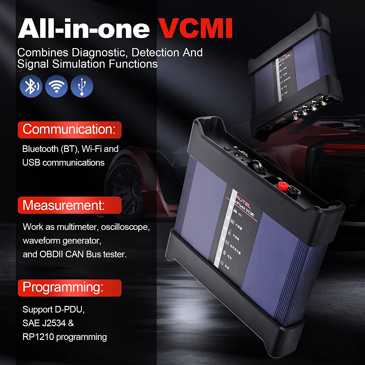 Autel MaxiSys Ultra 5-in-1 VCMI Intelligent OBD II Diagnostic Tool For Car, New OE-Level Functionality with One-stop multitasking Design