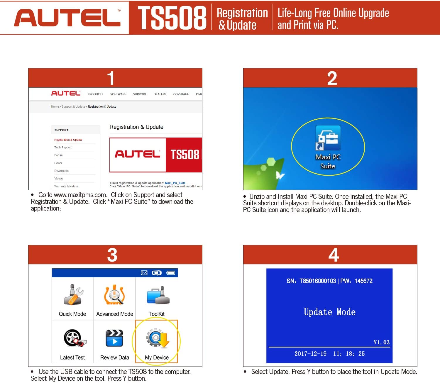 Autel MaxiTPMS TS508WF TPMS Programming Tool, 2025 WiFi Ver Of Ts508 Ts501 Pro Ts408s Program Mx Sensors 315 433 Mhz Tpms Reset Relearn Activate All Sensors Tpms Scan Tool Read Clear Dtcs